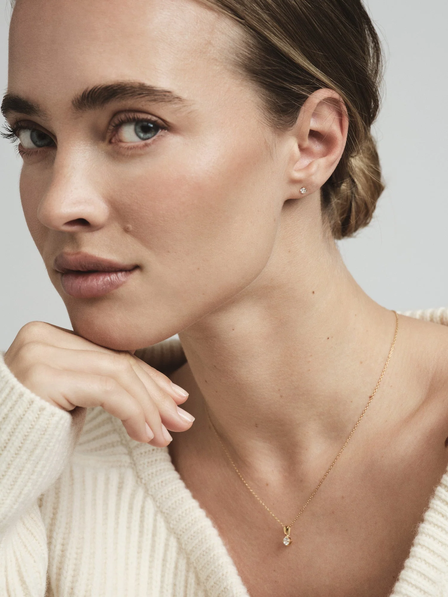 Jolie White Small Studs - Image 2